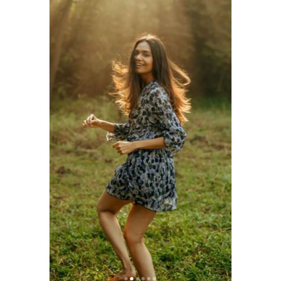 ZARA PRINTED PLEATED ROMPER JUMPSUIT SIZES S AND L - Picture 3 of 12